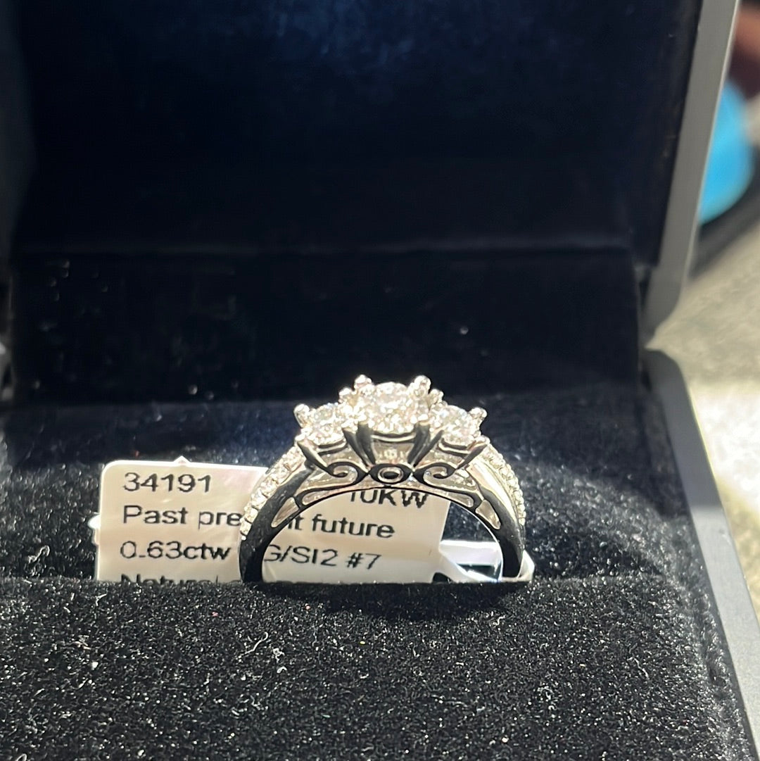 Past present future - 10KW - 0.63ctw FG/SI2 #7 - Natural diamond - 34191