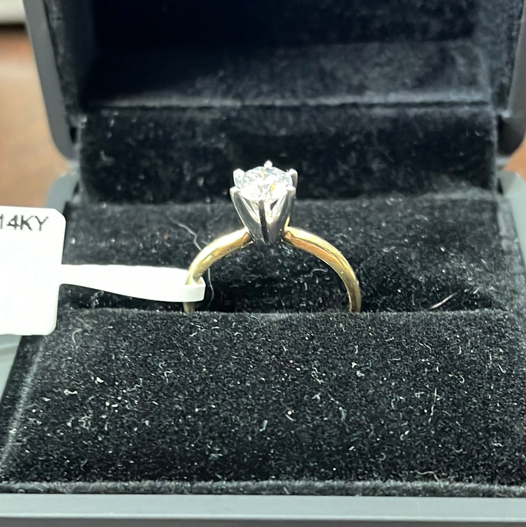 0.80ct Solitaire - 14KY - 0.80ct E/SI3 #7 - Natural diamond - 34225