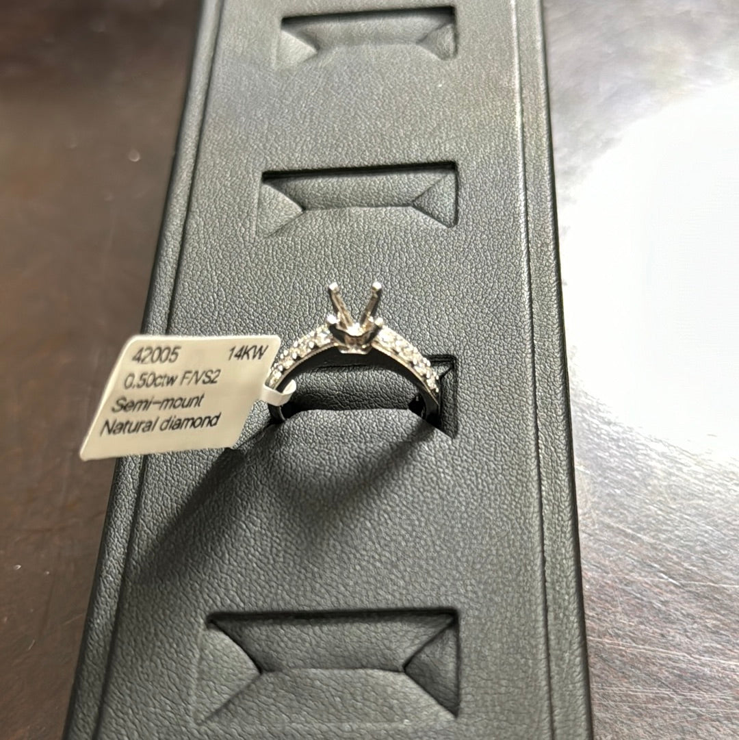 Semi-mount 0.50ctw F/VS2 14KW - Natural diamond 42005