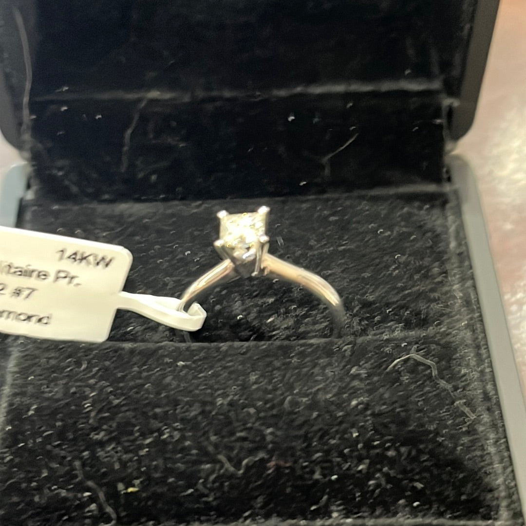 0.50ct Solitaire Pr. - 14KW - 0.50ct G/I2 #7 - Natural diamond - 34463
