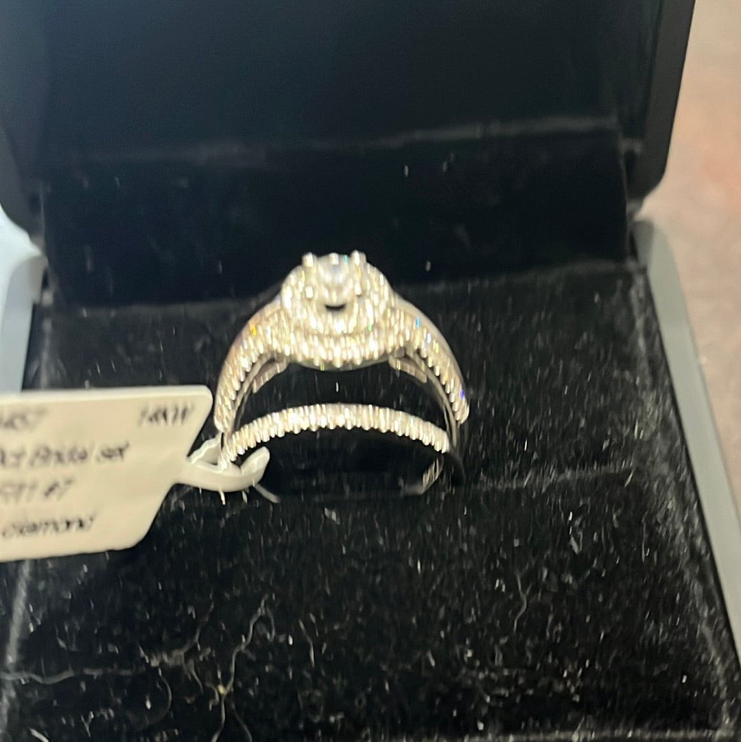 0.50ct Bridal set - 14KW - 2ctw F/I1 #7 - Natural diamond - 34457