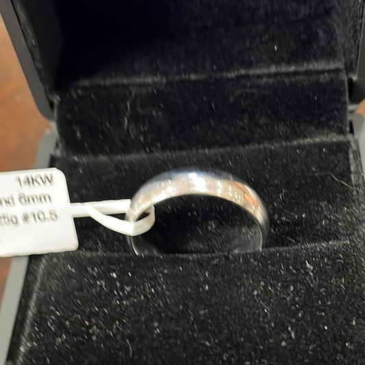 Wedding band 6mm - 14KW - Comfort 7.25g #10.5 - White gold - 34233