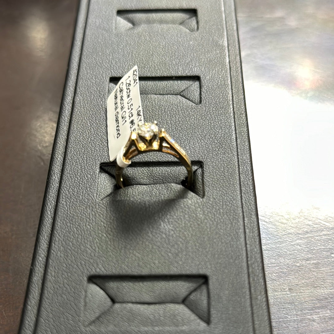 Cathedral G/I1 1.26ctw 0.51ct #6.5 14KY - Natural diamond 42041