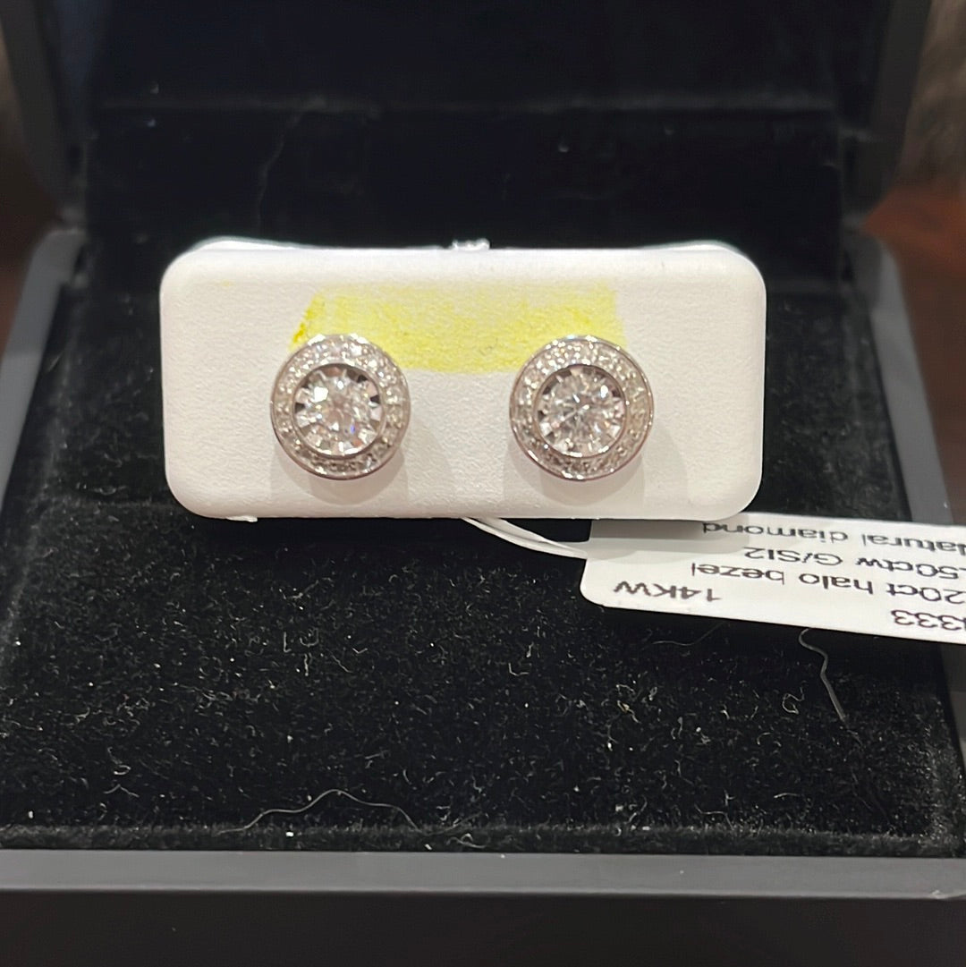 0.20ct halo bezel - 14KW - 0.50ctw G/SI2 - Natural diamond - 34333