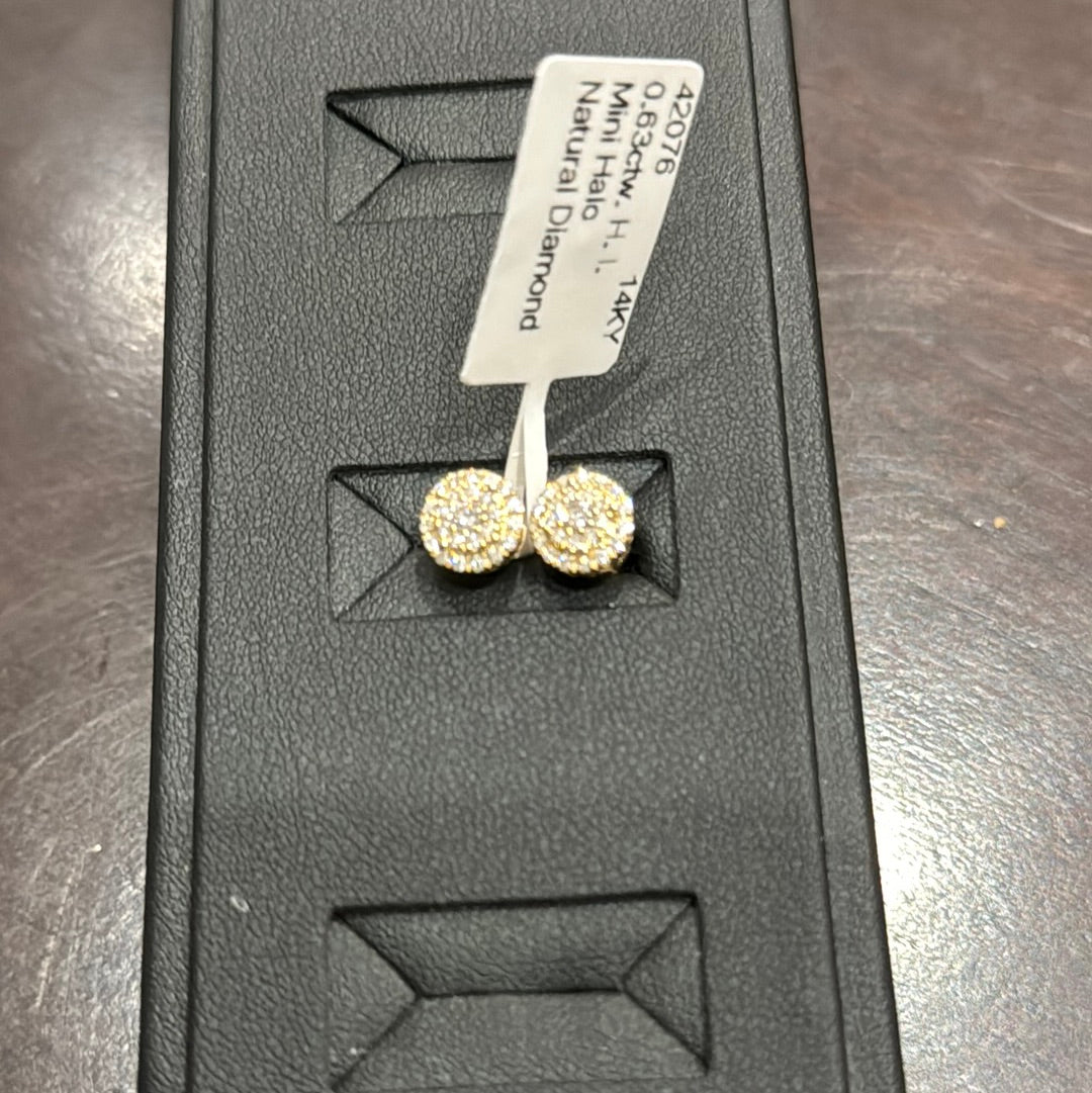 Mini Halo 0.63ctw. H. I. 14KY - Natural Diamond 42076