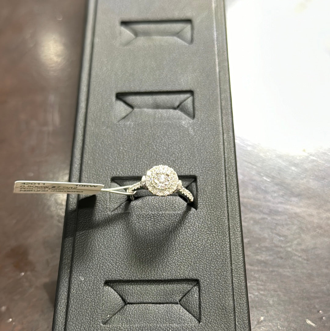 Round halo 0.50ctw G/SI2 10KW - Natural diamond 42011