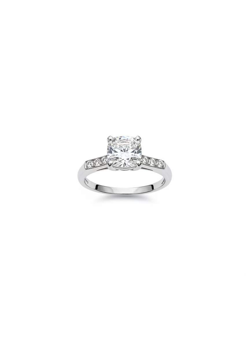 Solitaire G/SI2 0.50ctw 0.41ct #6 18KW - Natural diamond 42042