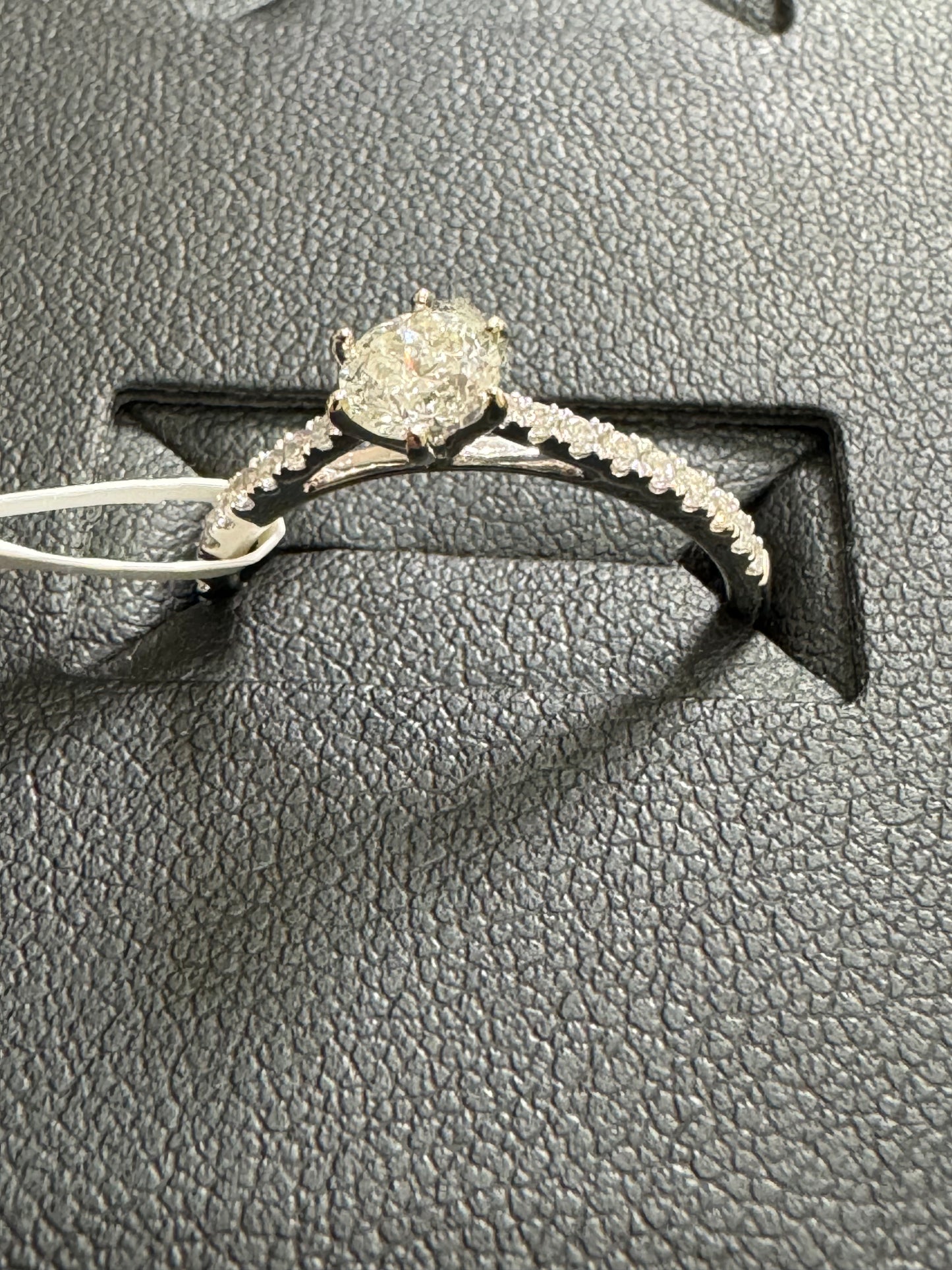 Side stone 6 prongs 0.50ct G/I2 #7 14KW - Natural Diamond 42095