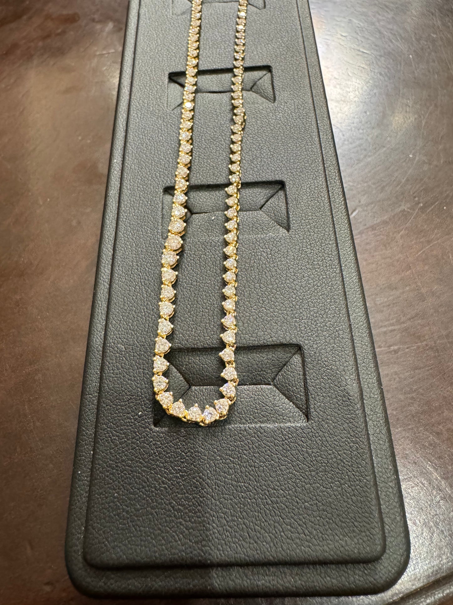 Tennis necklace 5ctw G/SI2 14KY - Natural diamond 42018