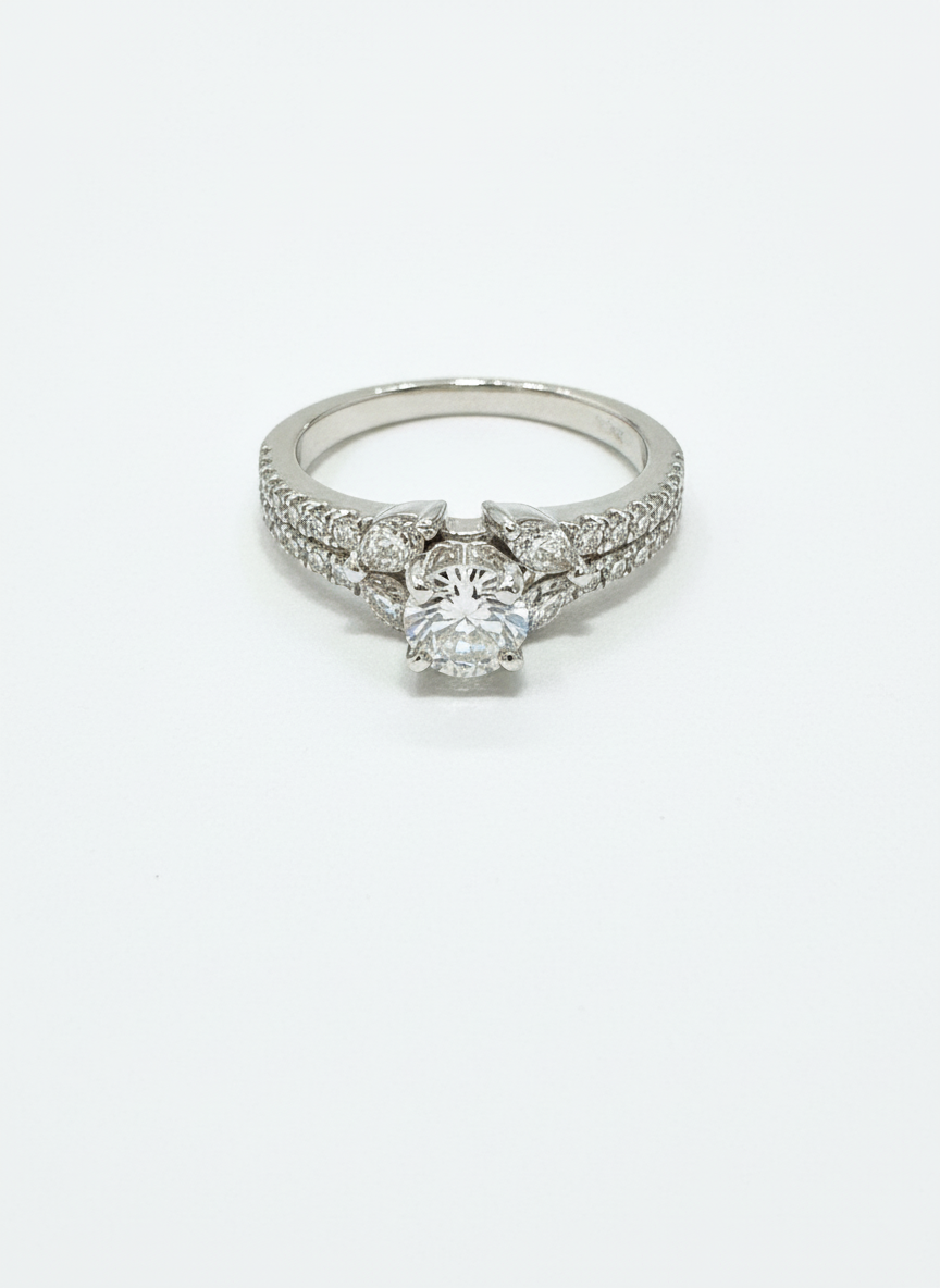 Marquise sided #6 - 1.50ctw 0.50ct F/SI2 - 18KY - Natural Diamond
