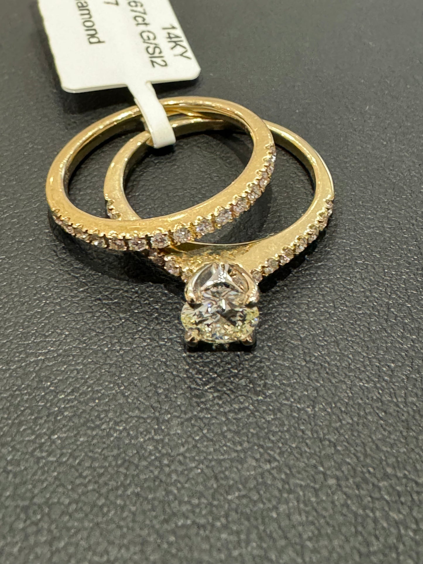 Bridal set #7 - 1.69ctw 0.67ct G/SI2 - 14KY - Natural Diamond
