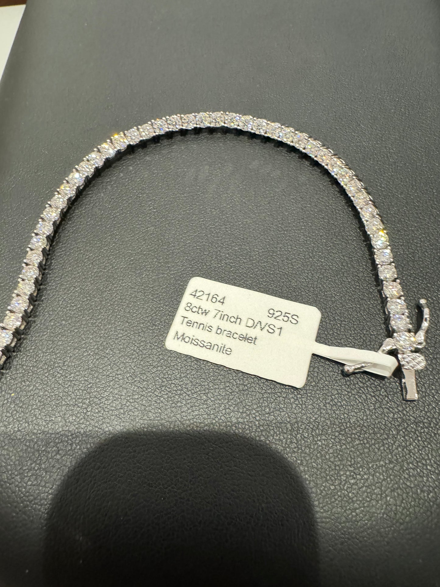 Tennis bracelet - 8ctw 7inch D/VS1 - 925S - Moissanite