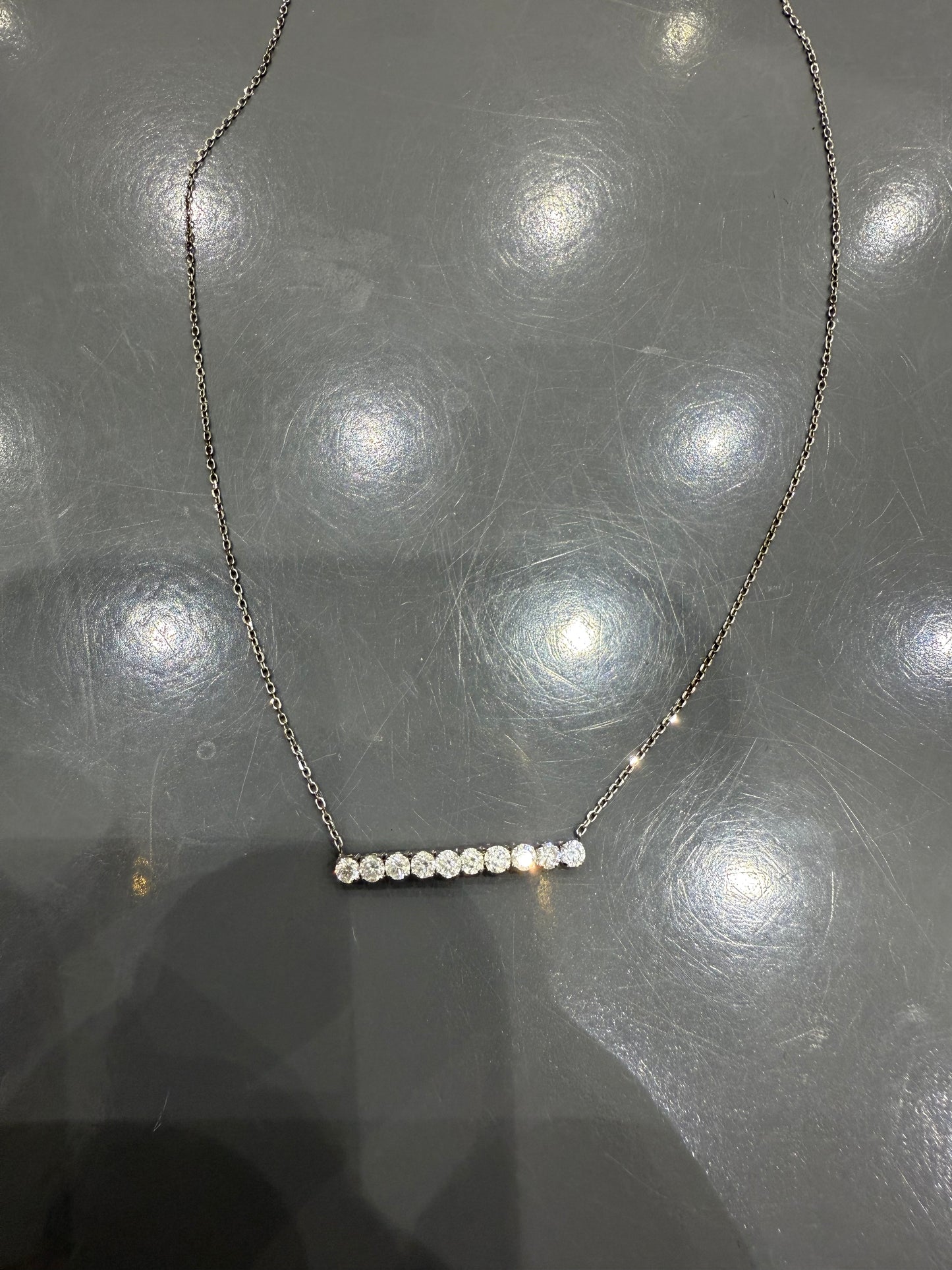 0.50ctw 10-stone - Natural Diamond Necklace 14KW 33236