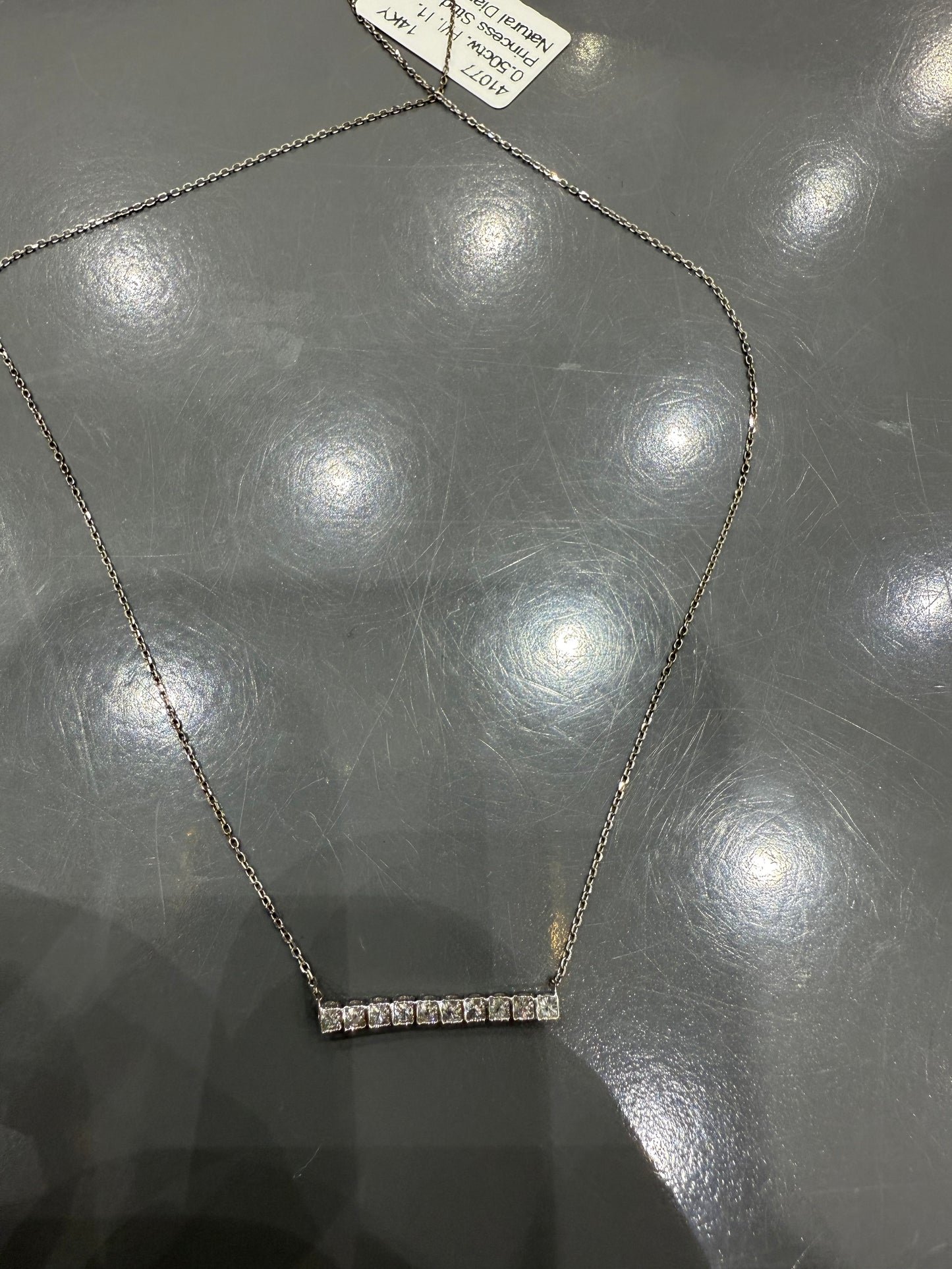 0.50ctw 10-stone - Natural Diamond Necklace 14KW 33236