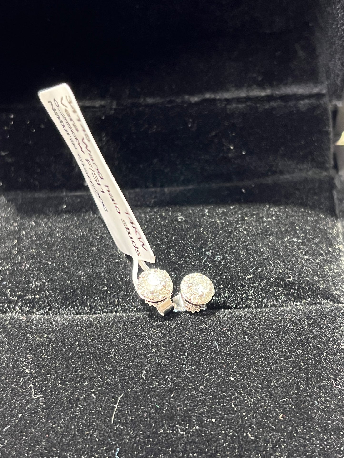 Vera Wang halo studs - 14KW - 0.25ctw F/SI1 - Natural diamond - 34146