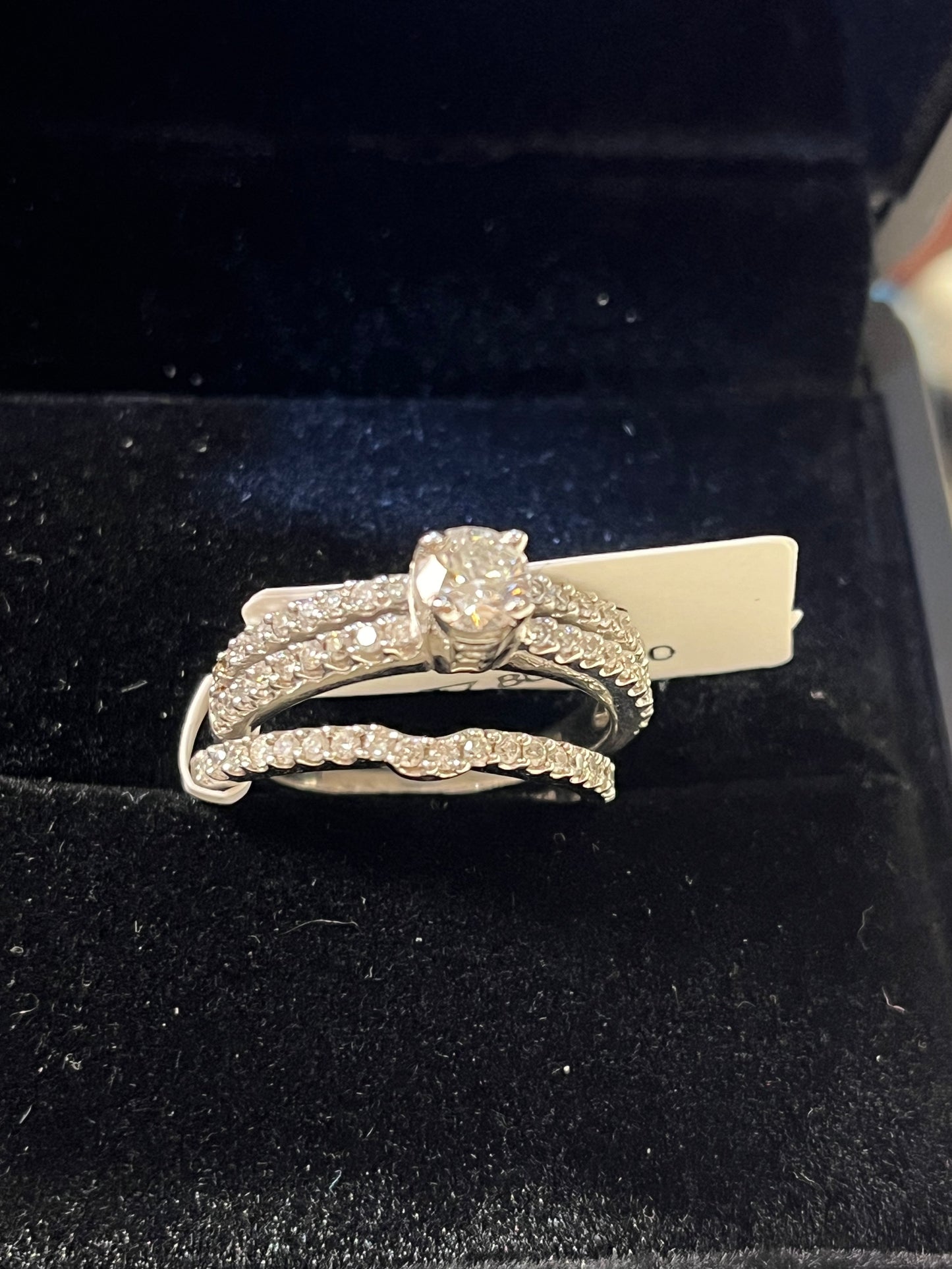 0.32ct Round set - 14KW - 1ctw E/SI3 #7 - Natural diamond - 34165