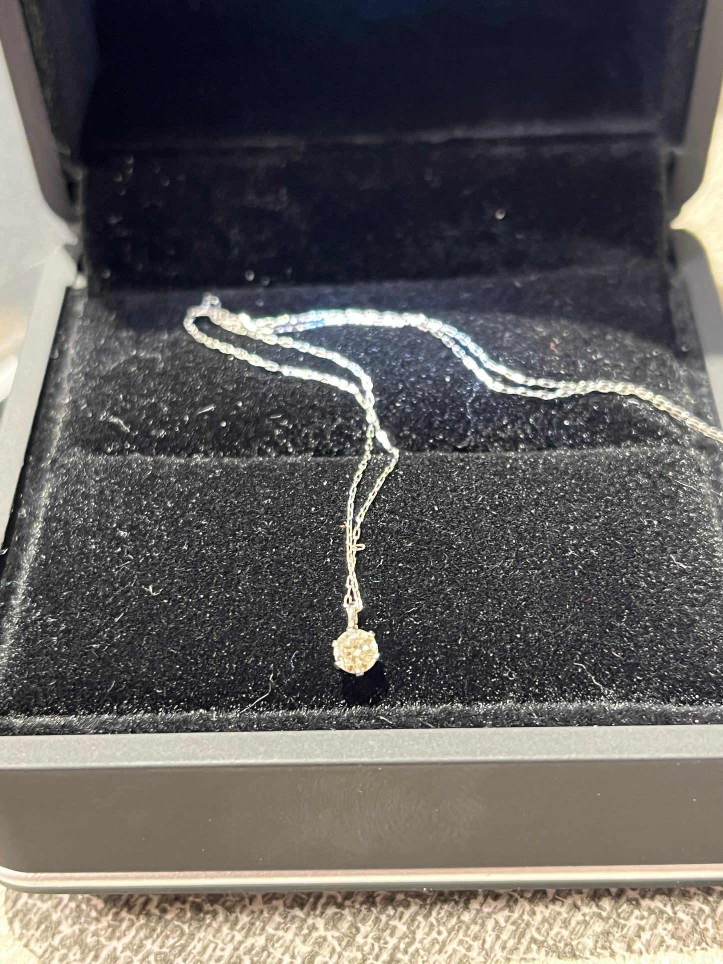 Solitaire Pendant - PLAT - 0.10ctw G/SI3 - Natural diamond - 34180