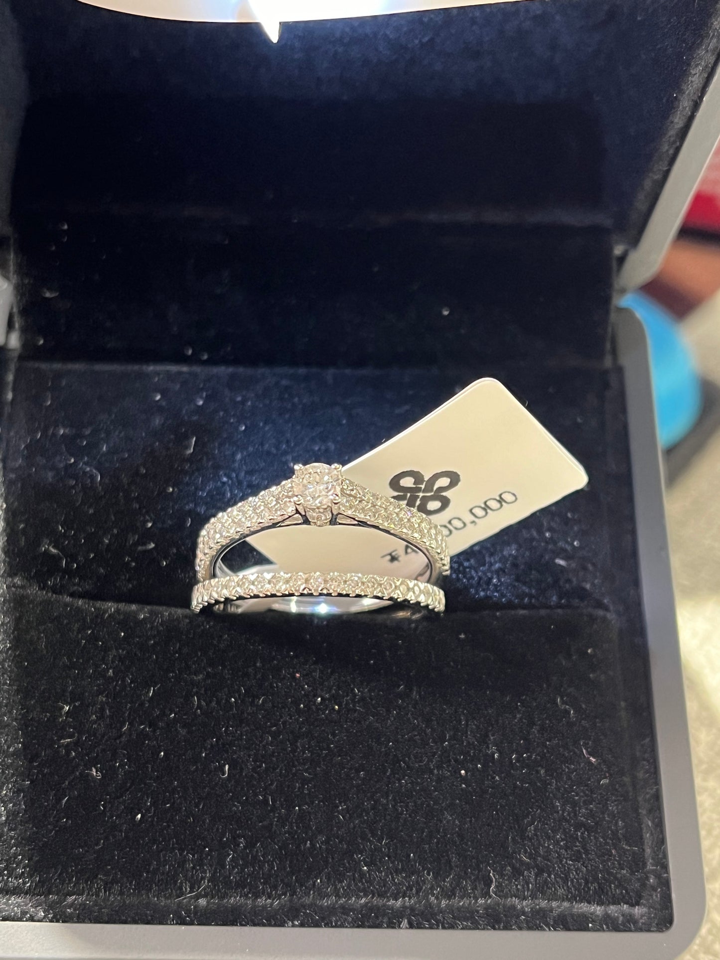 0.20ct Triple band set - 14KW - 0.83ctw G/SI2 #6.75 - Natural diamond - 34188