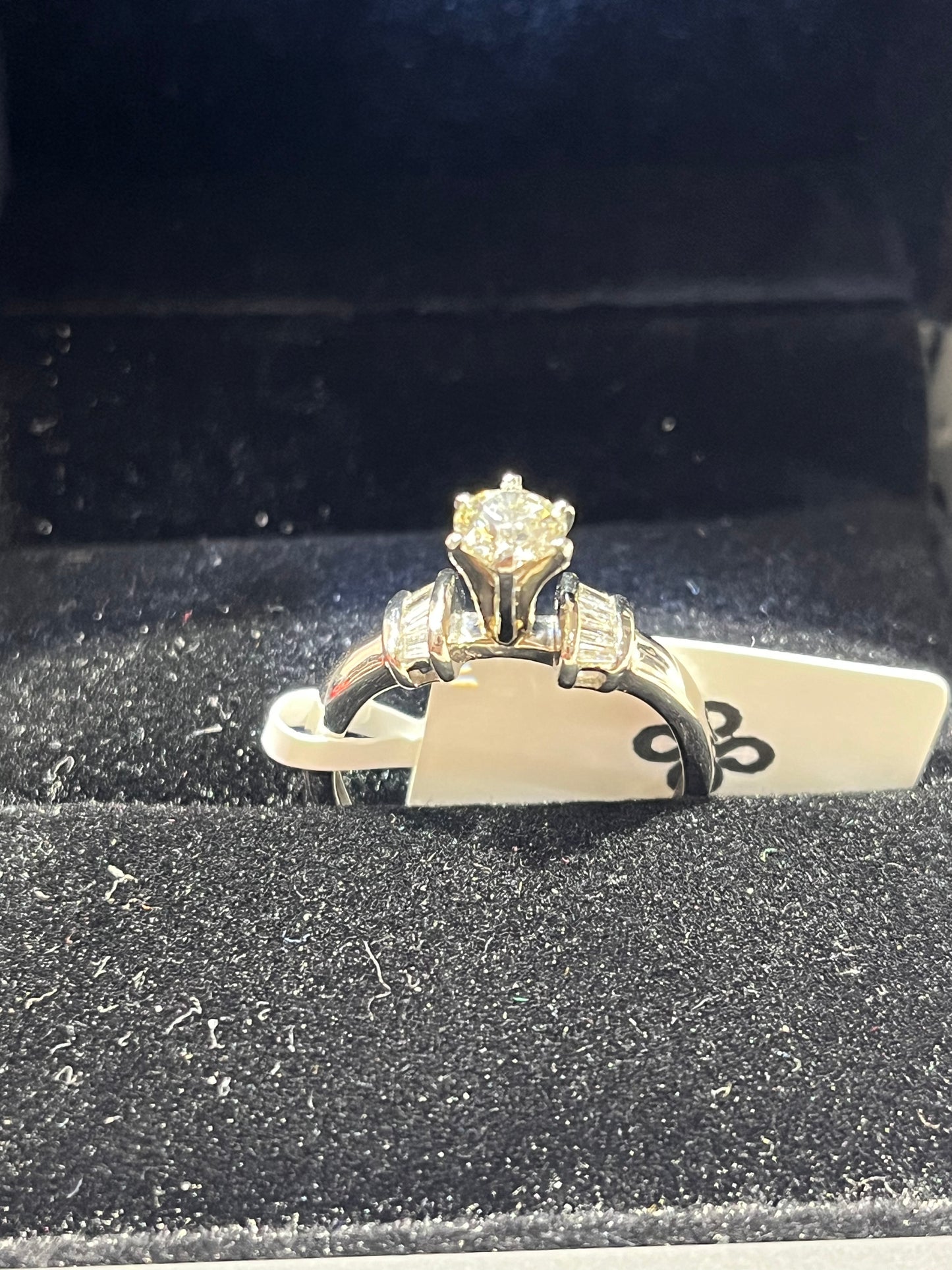 0.47ct tall solitaire - 14KW - 1.14ctw H/SI2 #6.5 - Natural diamond - 34198