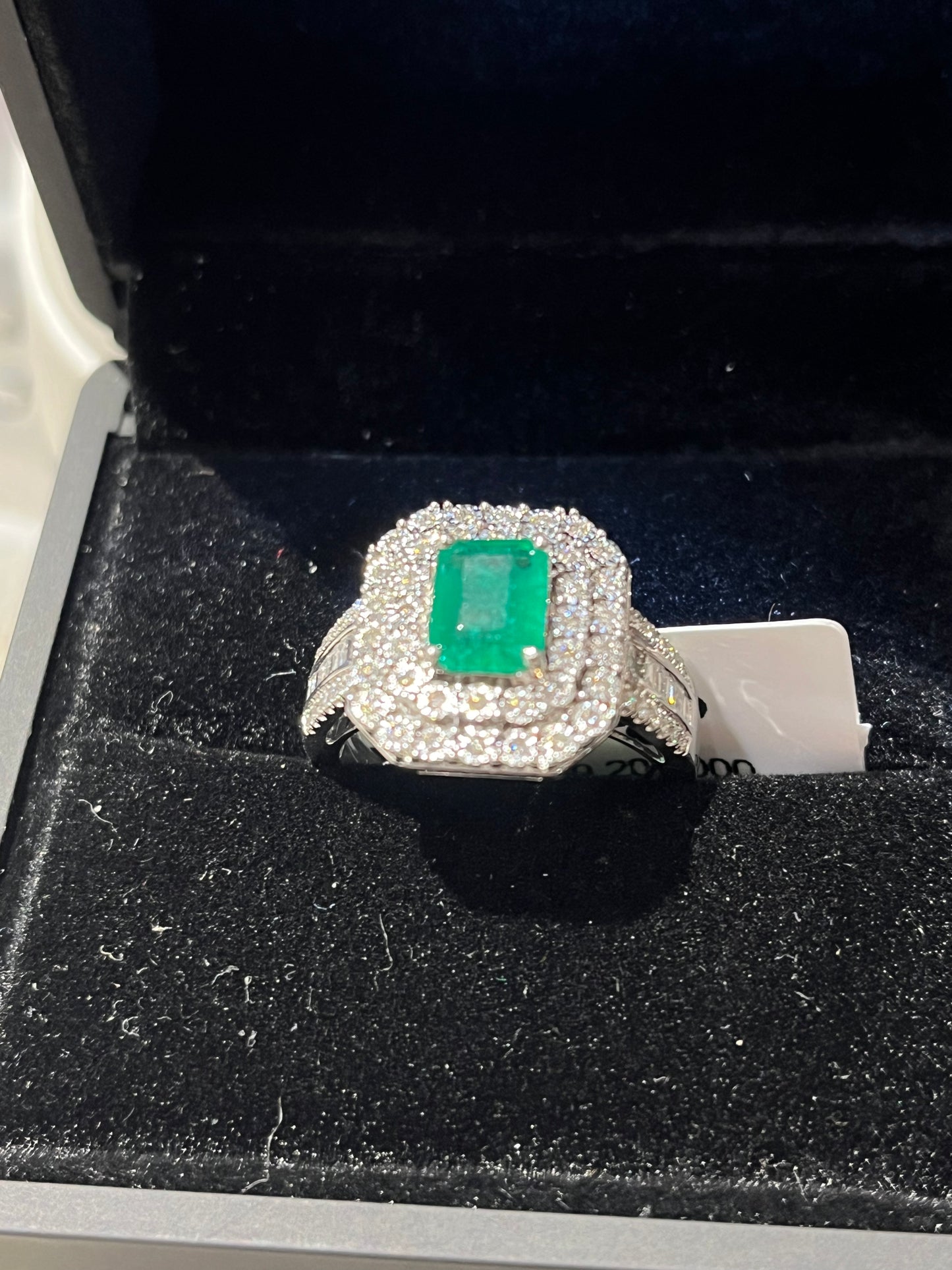 1.42ct Natural Emerald - 14KW - 0.49ctw EFFY #8 - Natural diamond - 34199