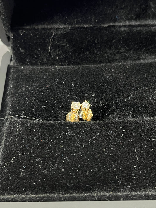 0.12ctw stud - 14KY - 0.12ctw G/SI2 - Natural diamond - 34328
