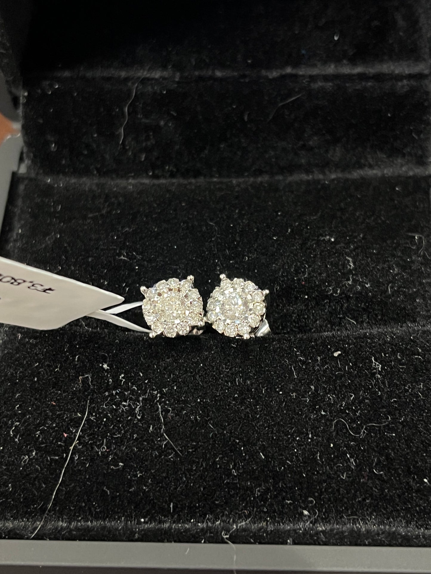 0.20ct flower studs - 14KW - 0.50ctw G/SI3 - Natural diamond - 34323