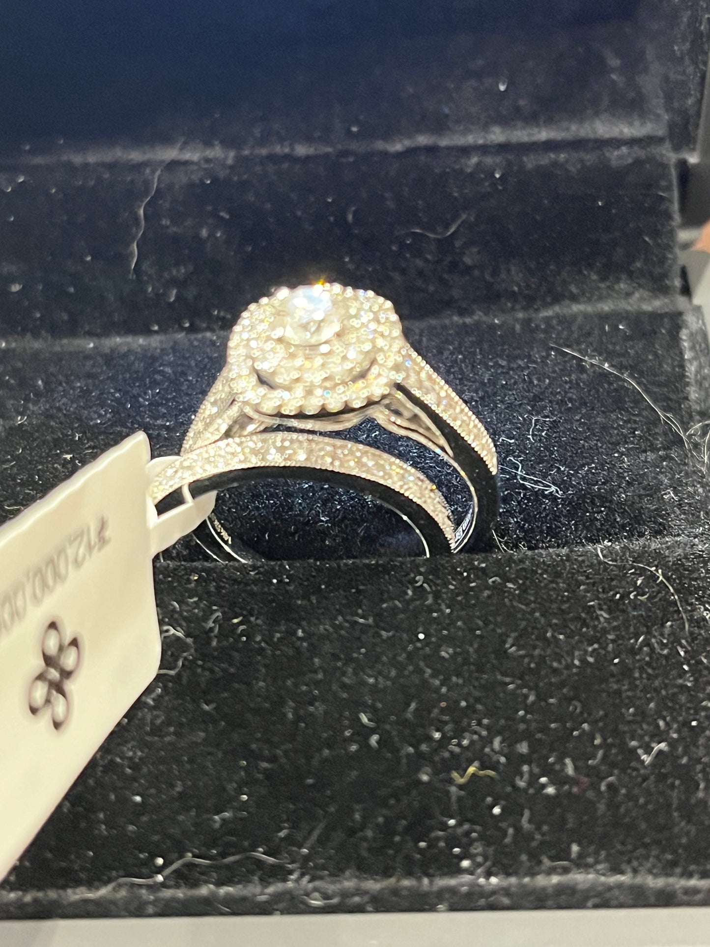 0.40ct Halo set - 14KW - 1.40ctw EF/SI1 #7 - Natural diamond - 34298