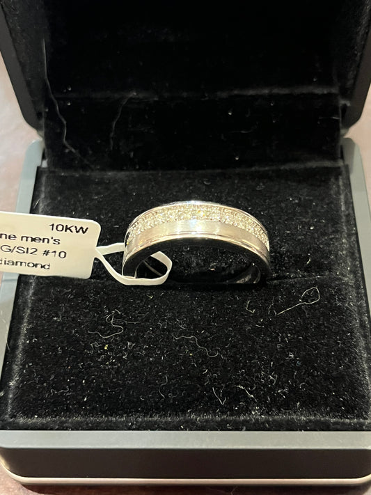 White tone men's - 10KW - 0.50ctw G/SI2 #10 - Natural diamond - 34366