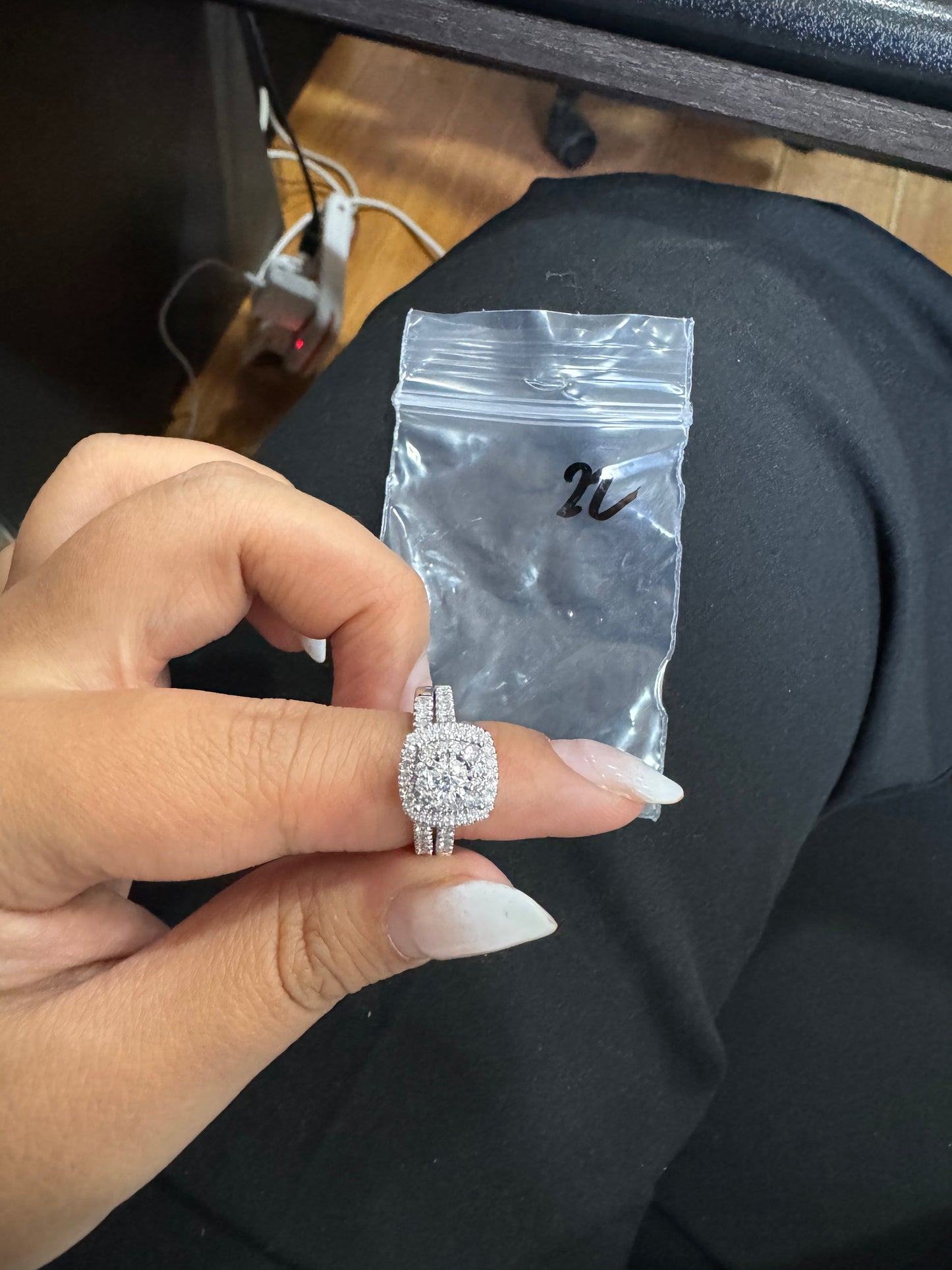 Square Bridal Set - 1ctw. 0.20ct. G/SI2 #610KW - Natural Diamond - 43422
