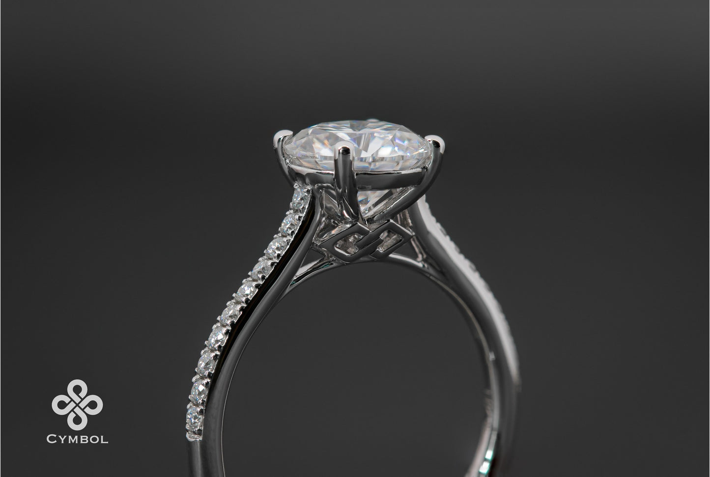Suih w/stone 1 - 14k white gold - 13088W1