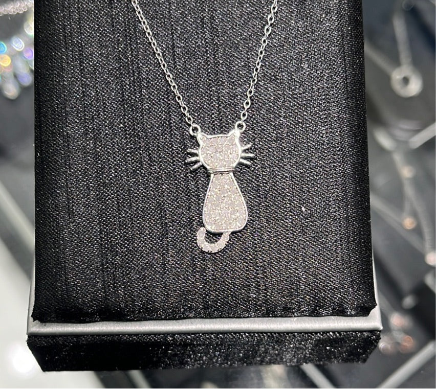 Cat Necklace 0.66ctw. 925S - 52457