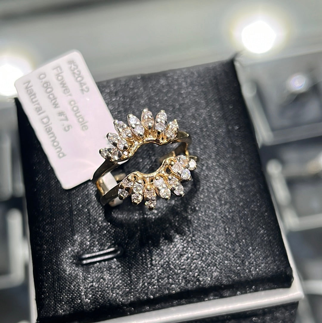 Flower double - 14KY - 0.60ctw #7.5 - Natural Diamond - #32042