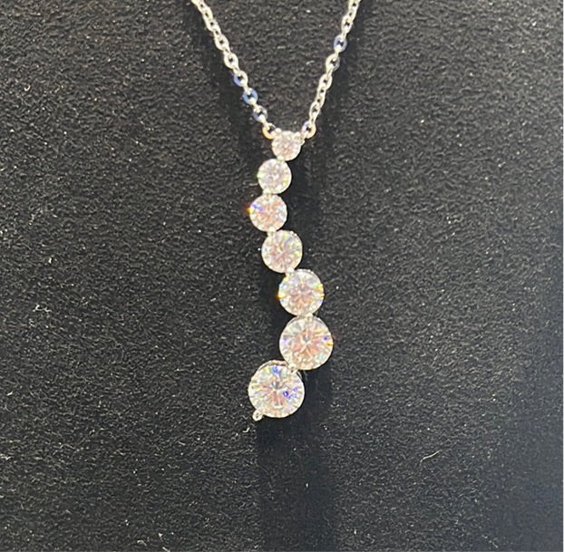Journey necklace 1 - 14k white gold - 10001W