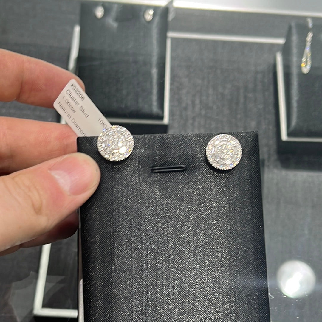 Cluster Stud - 10KW - 1.00ctw - Natural Diamond - #32206