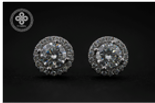 Halo Earrings 2 - 14k yellow gold - 10003Y2