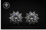 Flower Earrings 1 - 14k white gold - 10006W1