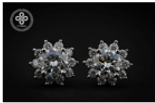 Flower Earrings 2 - 14k white gold - 10006W2
