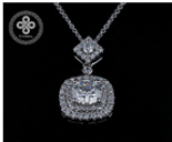 Square necklace 1 - 14k white gold - 11003