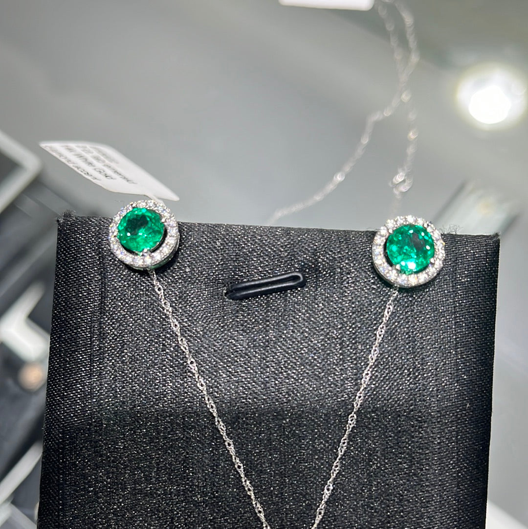 2ct Columbian Emerald - 14k white gold - 10022