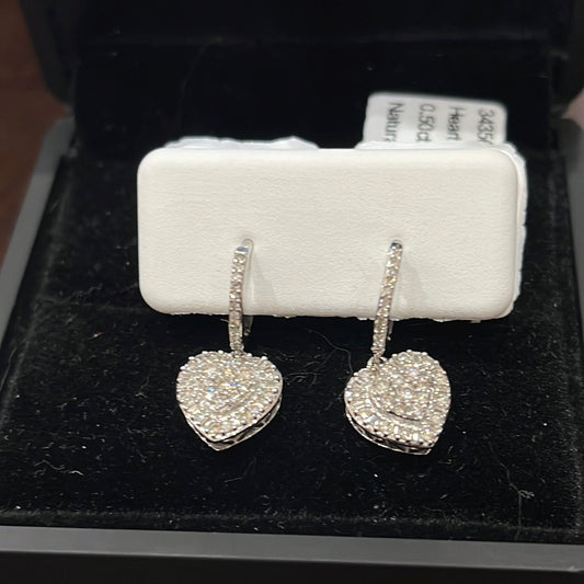 Heart earrings - 10KW - 0.50ctw H/SI2 - Natural diamond - 34356