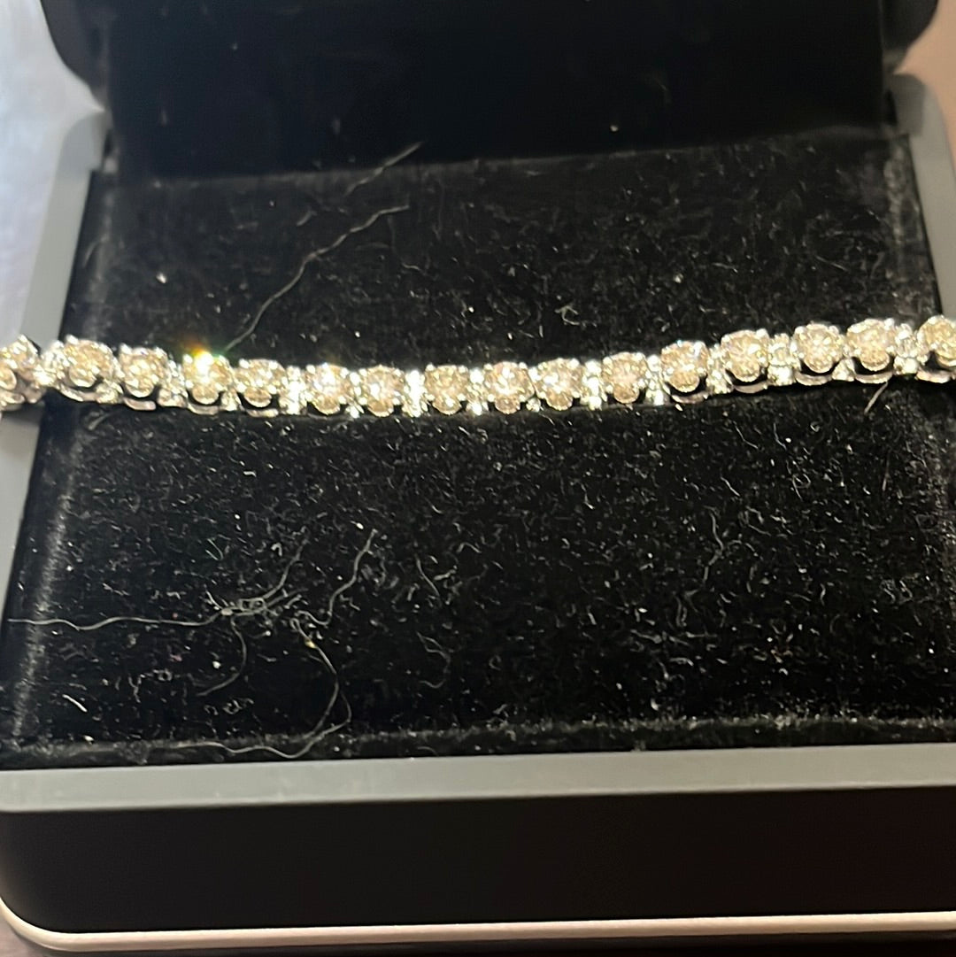Tennis bracelet spark - 10KW - 4ctw I/SI1 - Natural diamond - 34430