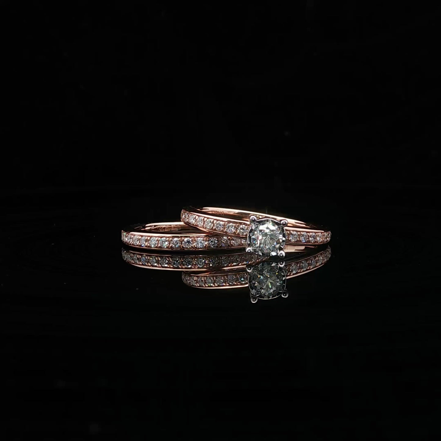 0.50ctw 0.25ct F/SI1 Bridal Set - 14KR - Natural Diamond - 53468-6