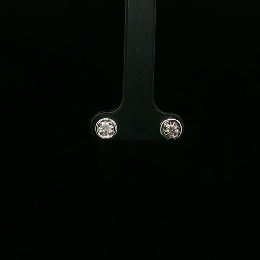 0.14ctw G/SI2 Bezel Studs - 14KW - Natural Diamond - 64170
