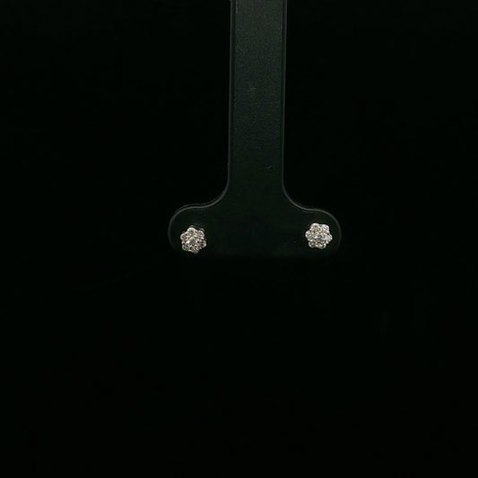 0.12ctw G/SI1 Mini Flower Screwback - 10KW - Natural Diamond - 64171