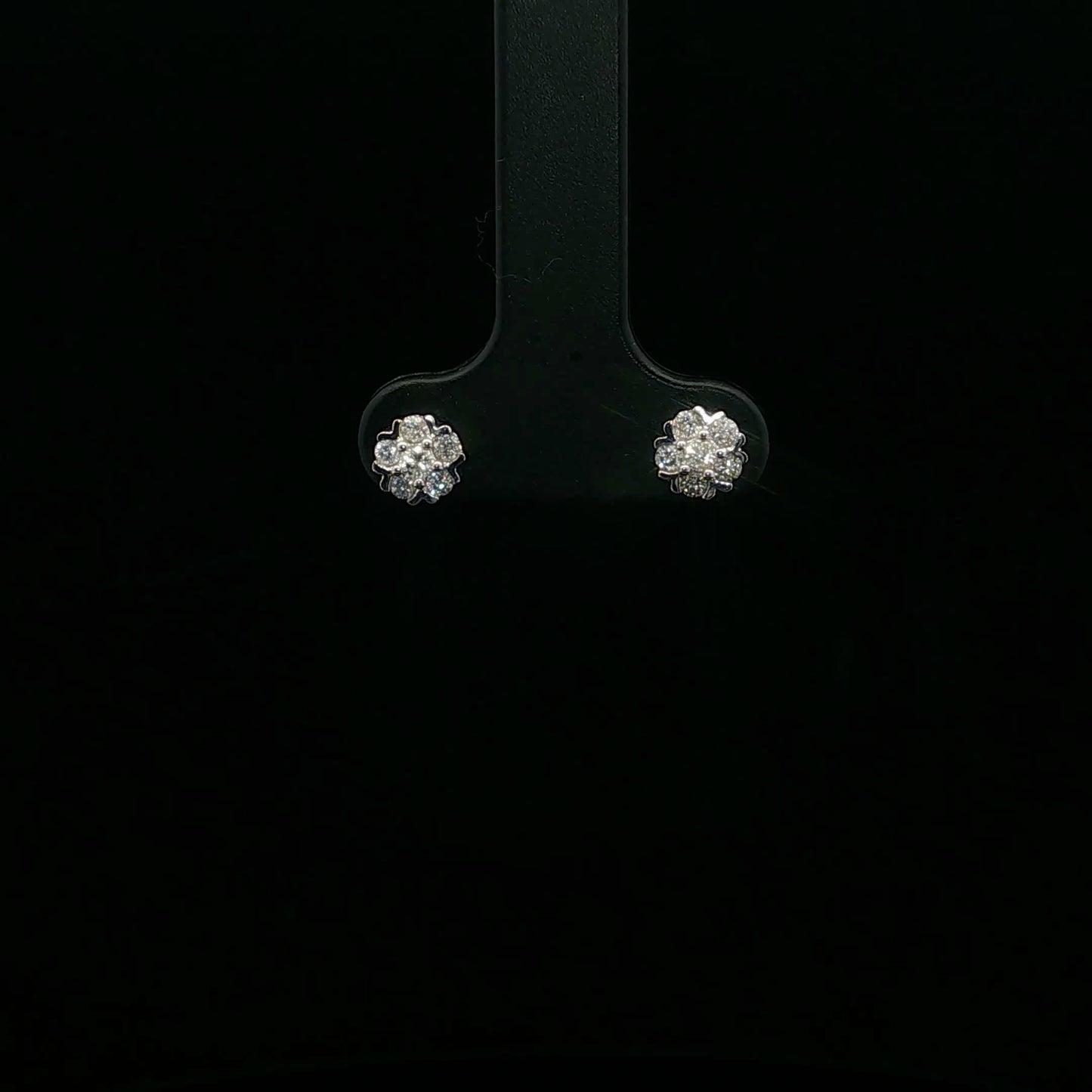 0.25ctw G/I1 Flower Studs - 14KW - Natural Diamond - 64176-3