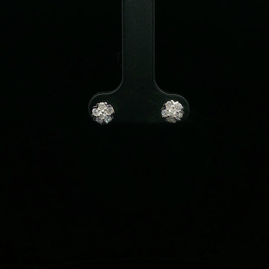0.25ctw G/I1 Flower Studs - 14KW - Natural Diamond - 64176-4