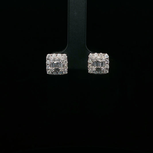 0.90ctw G/SI1/I1 Emerald Cluster - 14KW - Natural Diamond - 64178