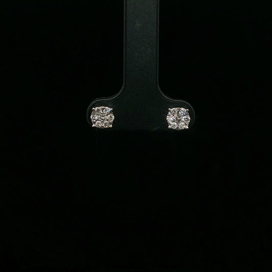 0.33ctw F/SI1 Cluster Studs - 10KW - Natural Diamond - 64183