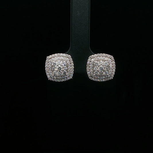 1.00ctw G/SI2 Square Double Halo - 10KW - Natural Diamond - 64186