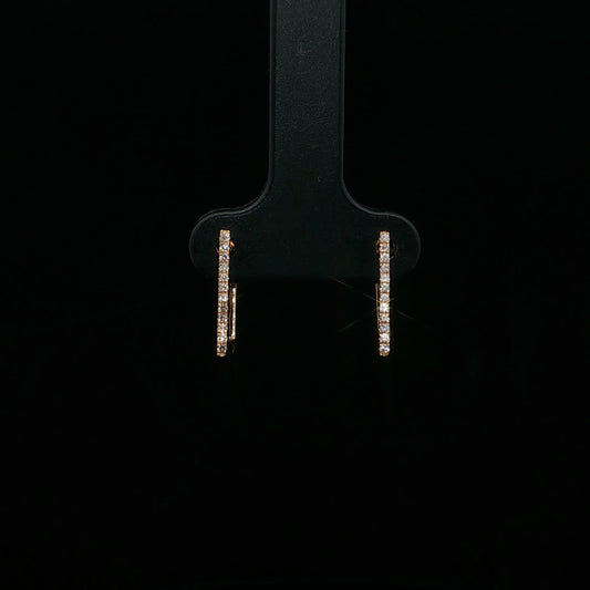 0.10ctw G/I1 Square Huggies - 14KY - Natural Diamond - 64185-3